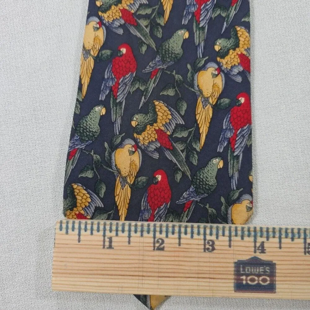 417 by Van Heusen Men's Multicolor Parrot 100% Silk Designer necktie